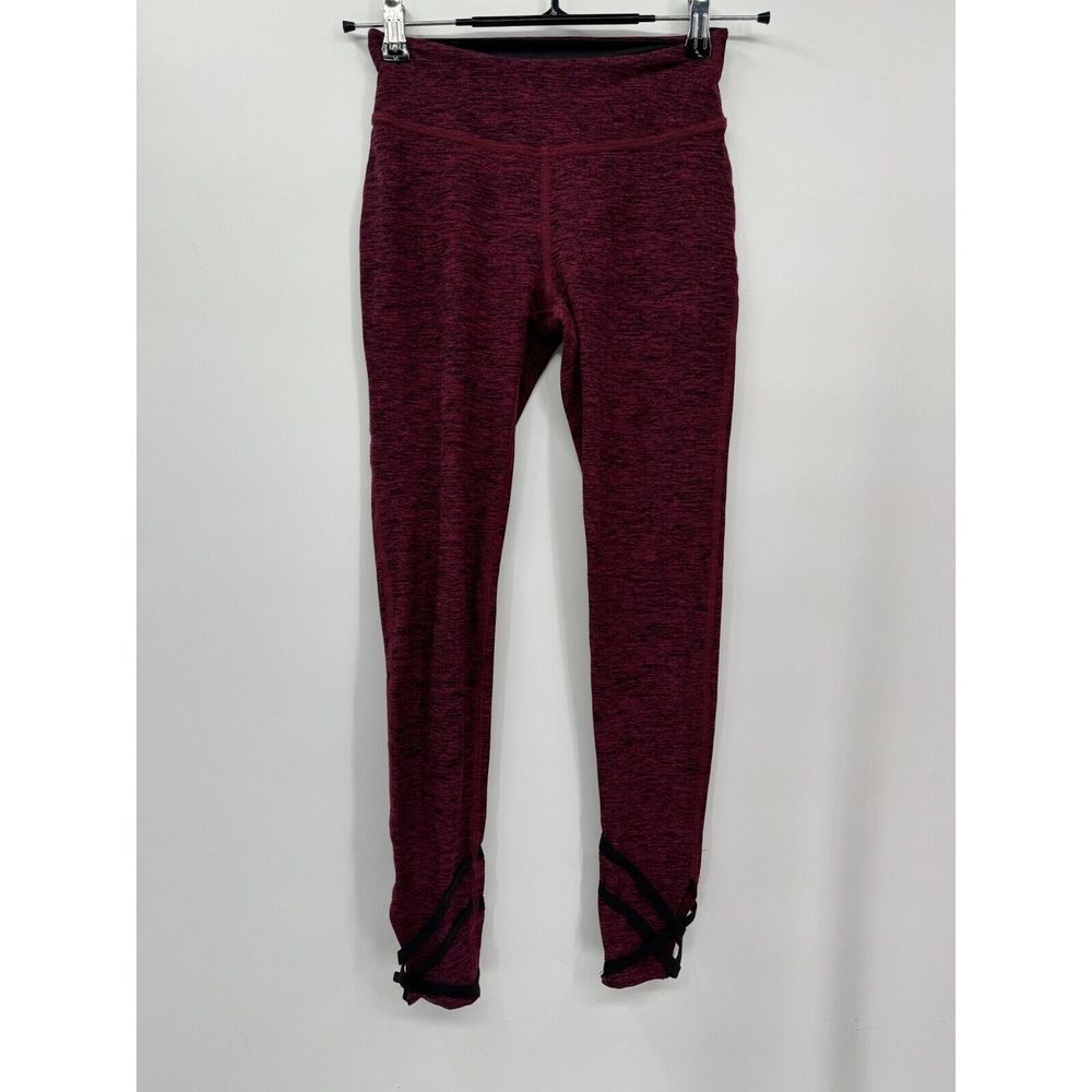 Beyond Yoga XS Leggings Womens Burgundy Space Dye Strappy Ankle Yoga Pants